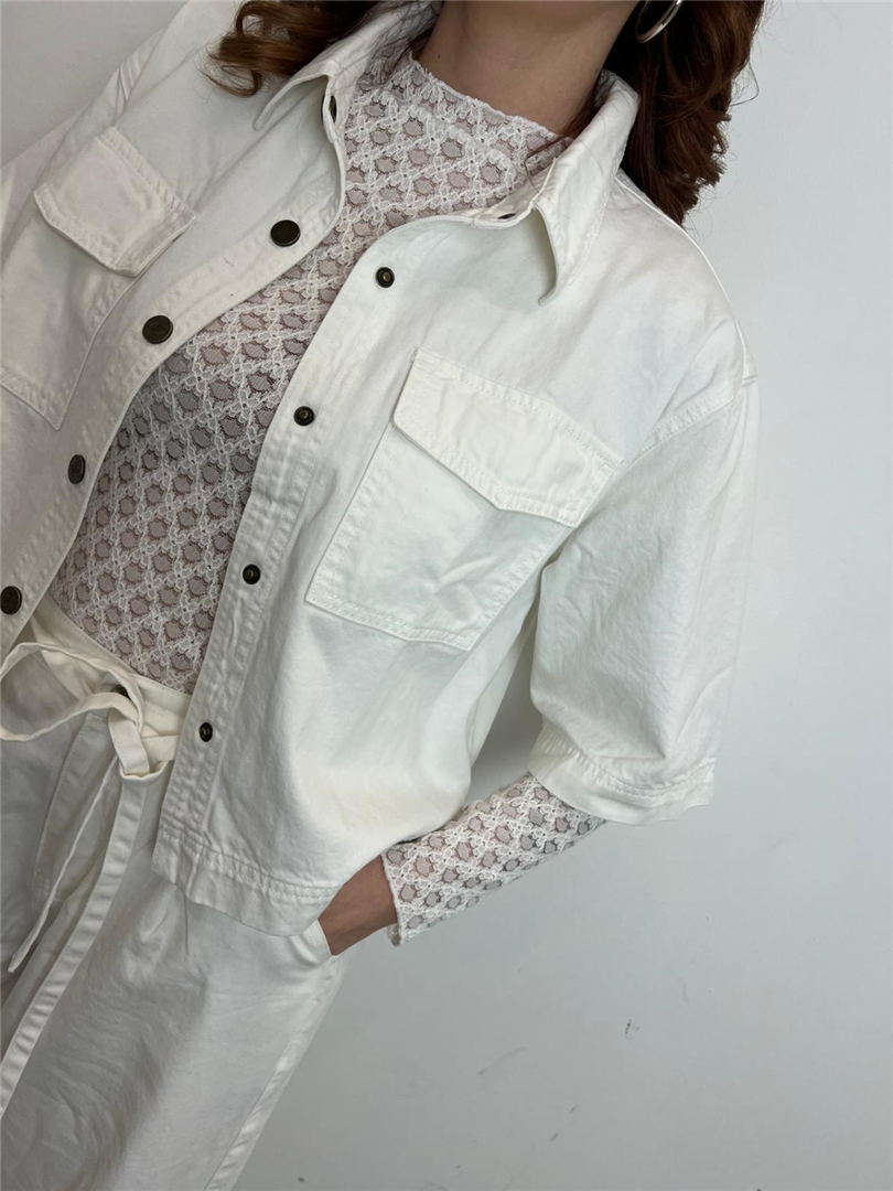 Camicia Donna Bianca | Overshirt Cropped Con Tasche - Grace & Mila Paris cod. VITA main:sha1=ea0c59b9751e4b24541484a5006d83e4a156a71b