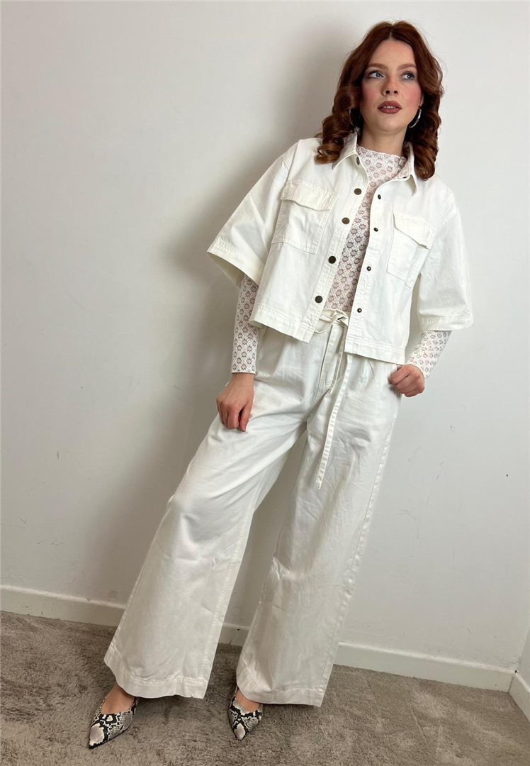 Pantalone Donna Bianco Vita Alta | Palazzo Con Cintura - Grace & Mila Paris cod. POMPOM main:sha1=8ee9bf486cee935bb56dcfb340d6167015081d29