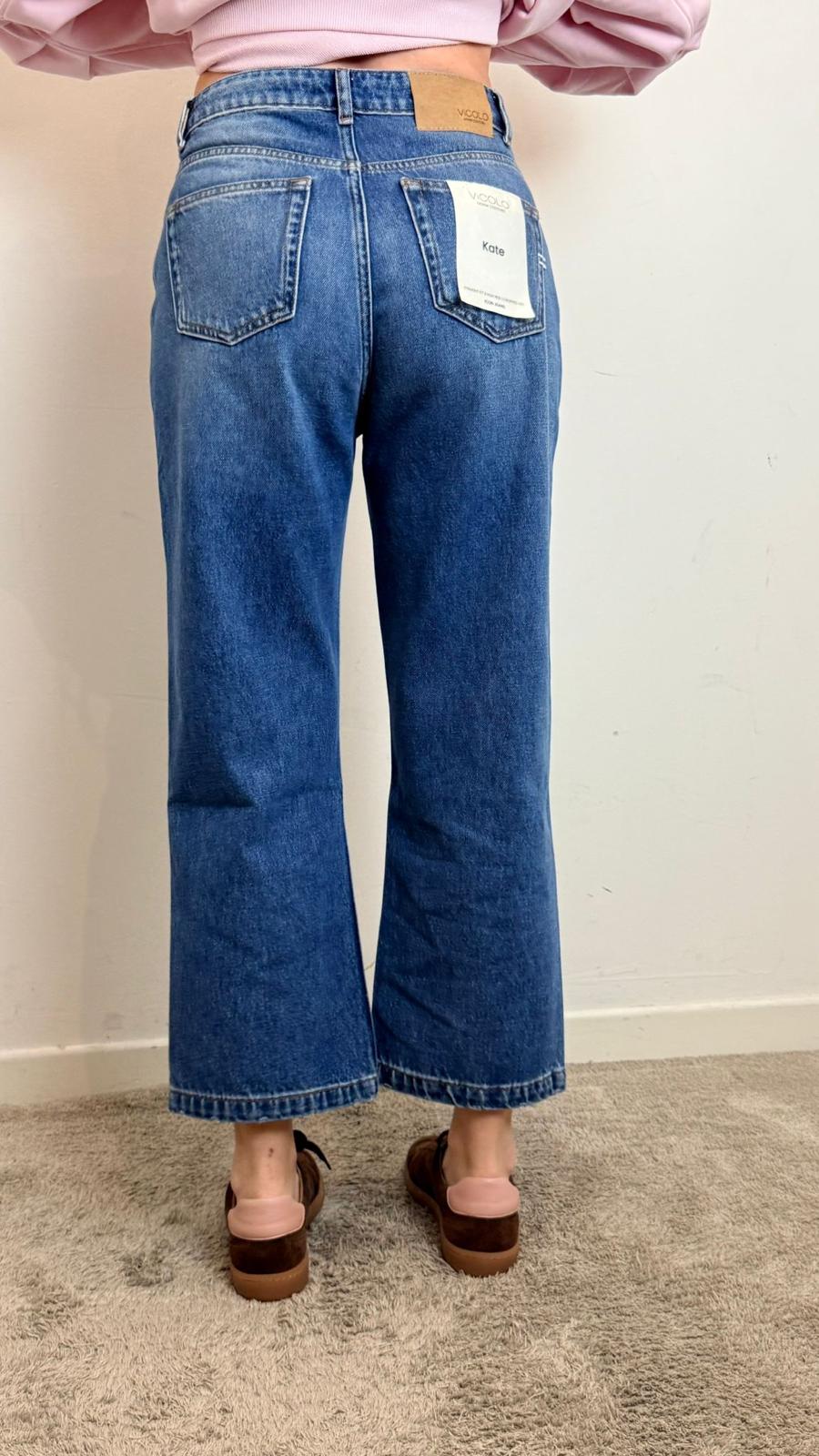 Jeans Kate Donna Wide Leg Vita Alta – Denim Cropped - Vicolo cod. DAB5128 main:sha1=5e39e57c48b572b73e79f2e8664697404f5f6039