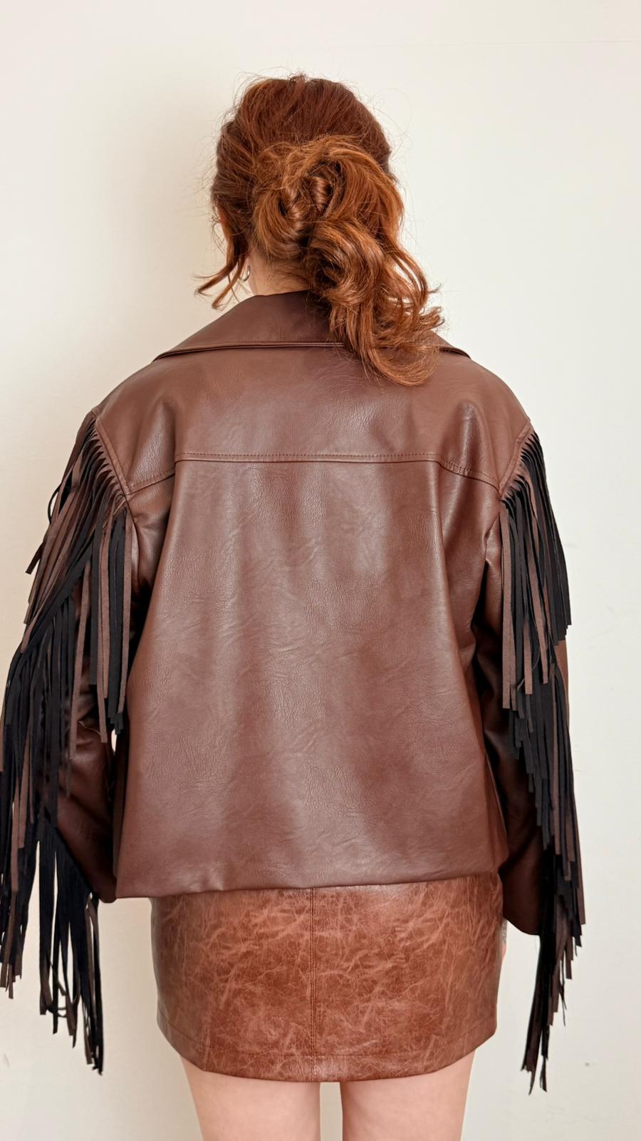 Giacca Biker Con Frange In Ecopelle - Haveone cod. KFS_Q015 main:sha1=ff59074a2ae1e671584177da7da9295af79c1a04