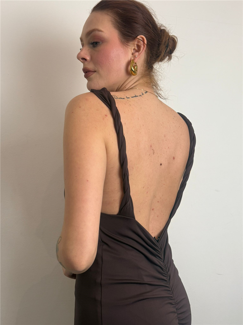 Abito Lungo Donna – Moro Con Schiena Scoperta E Drappeggio - Haveone cod. AVS_Q027 main:sha1=e846dc3e82be5e6d93b55dc86452da2c3c64cb9f