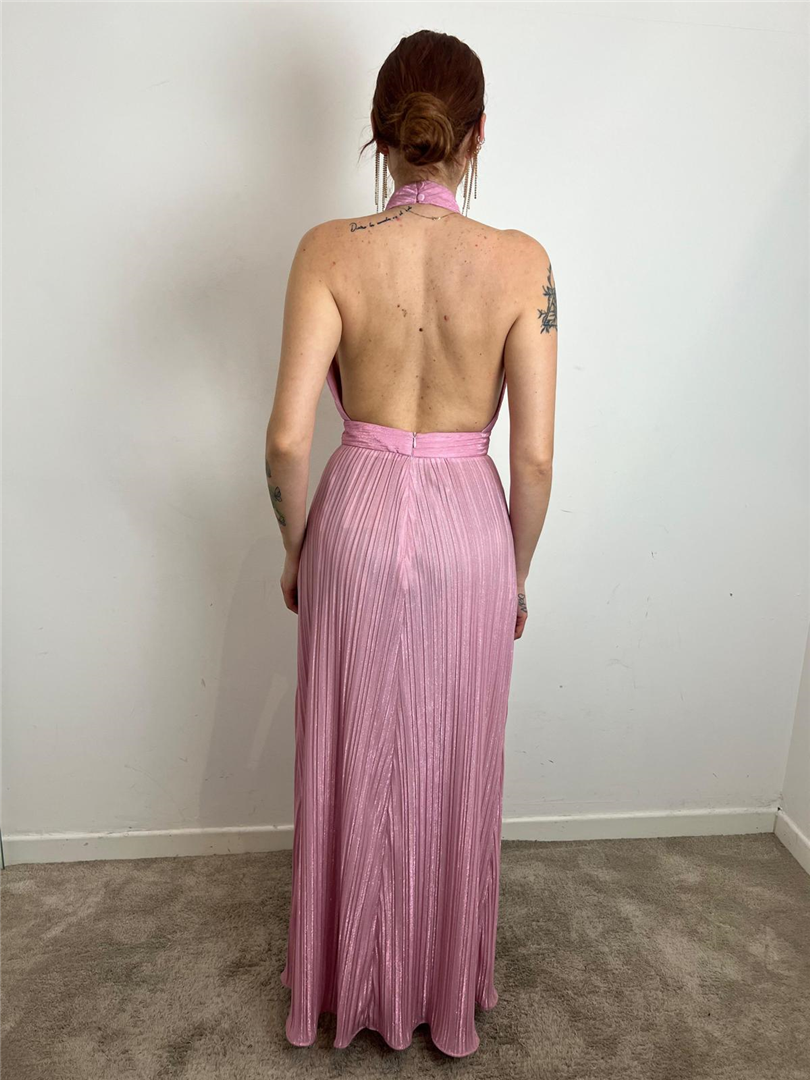 Abito Lungo Plissettato Scollo All'americana - Silence Limited cod. AB4206 main:sha1=f48e0c1e548e890c4cacaa2e0c3f3afcfcd4d10e