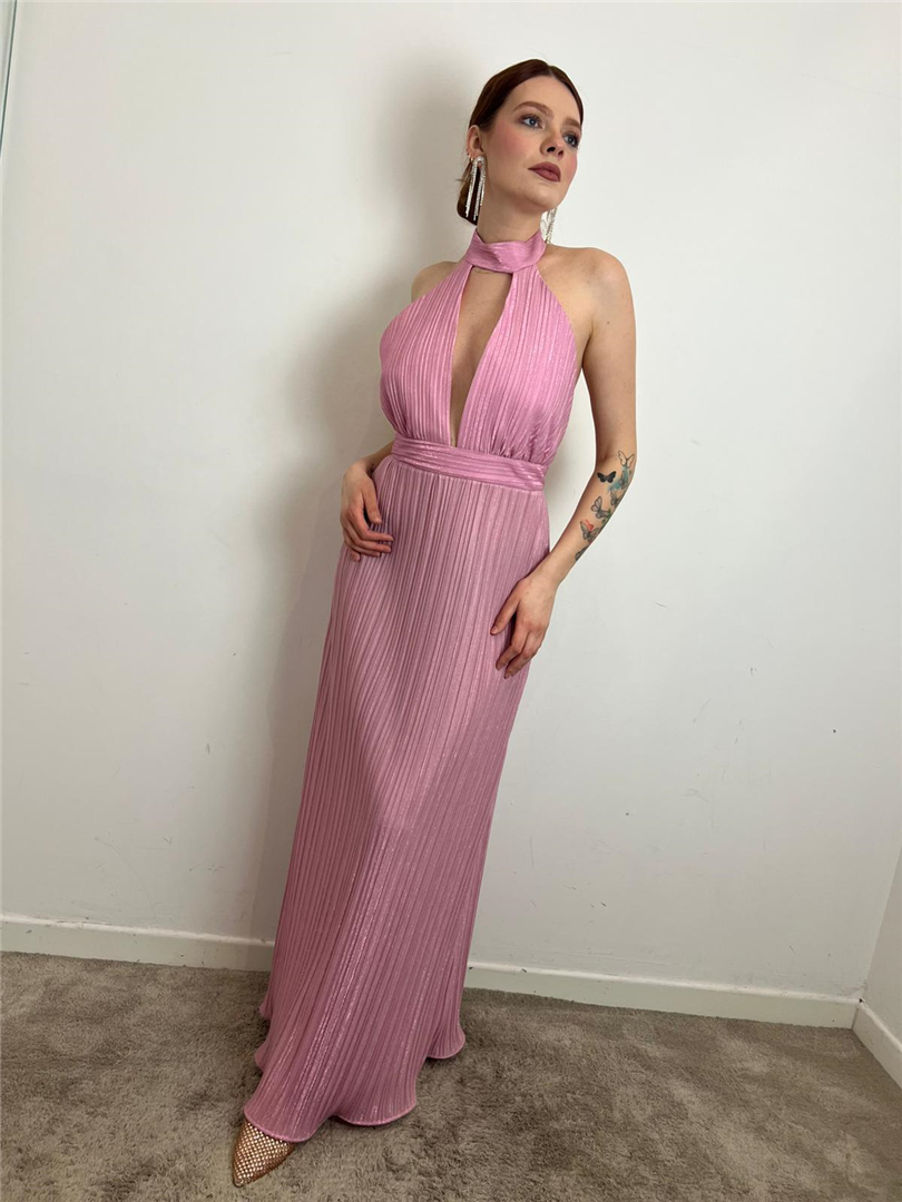 Abito Lungo Plissettato Scollo All'americana - Silence Limited cod. AB4206 main:sha1=300ecbed22836ccf423c741b2d89bc87c0d17a52