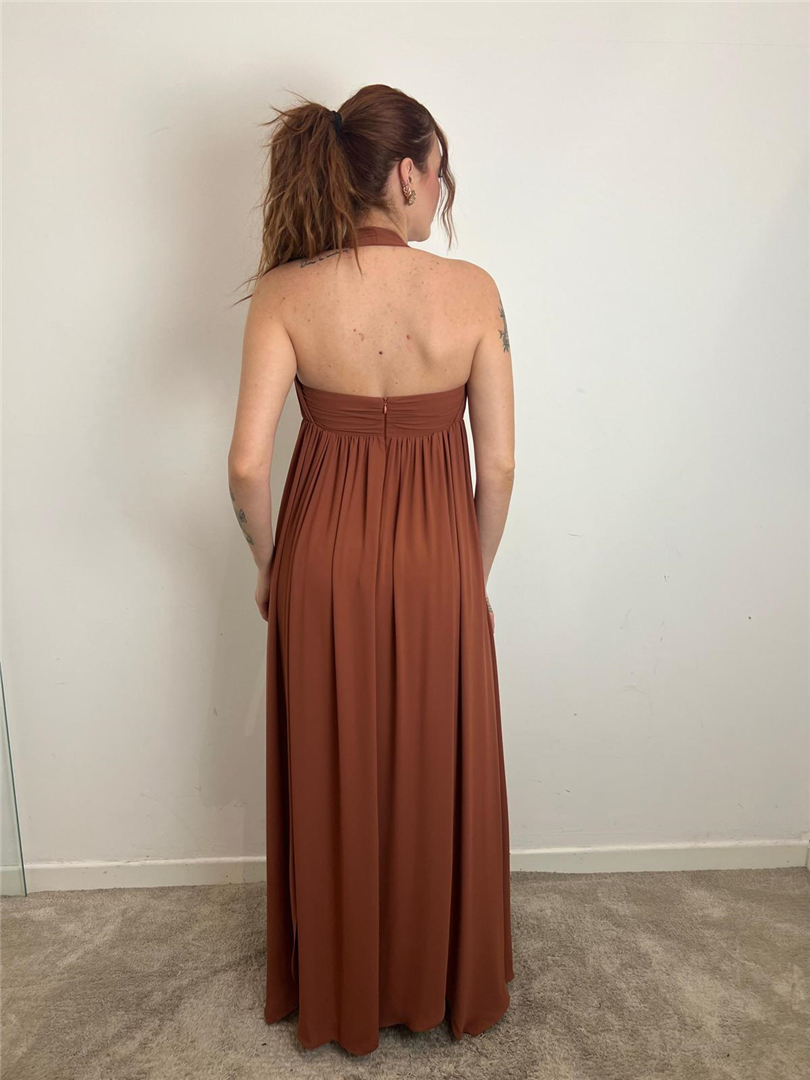 Abito Lungo Scollo A Cuore,spacchi Frontali E Drappeggio,allacciatura Halter - Silence Limited cod. AB4203 main:sha1=283f5a5cc0c1e5f6cebf04d9da395349c92e5c08