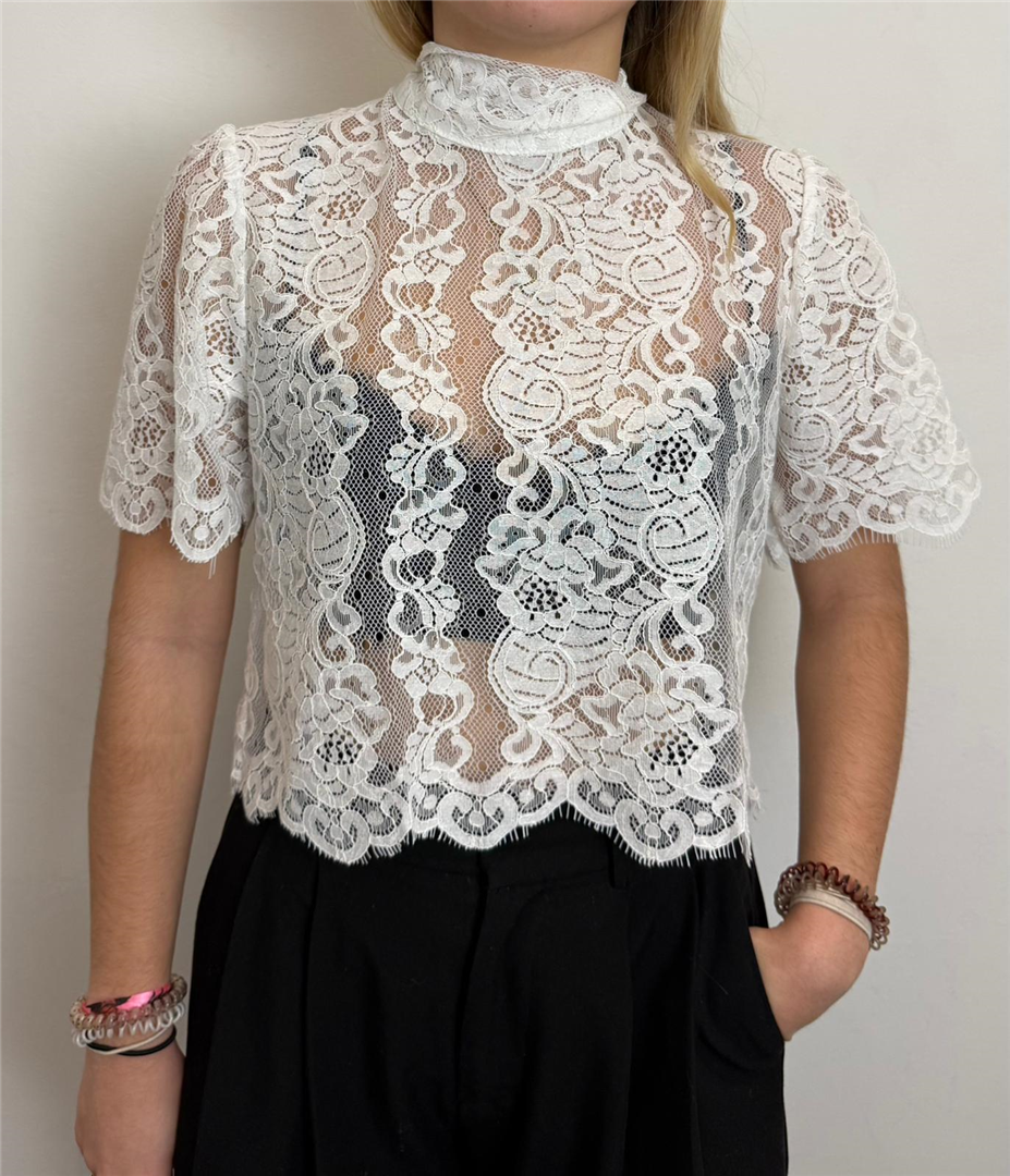 Blusa In Pizzo Con Fiocco Sul Retro - Imperial cod. RIT8LGQ main:sha1=7b3476fe3af55e198be896ae3ddc3ea655f1c9d8