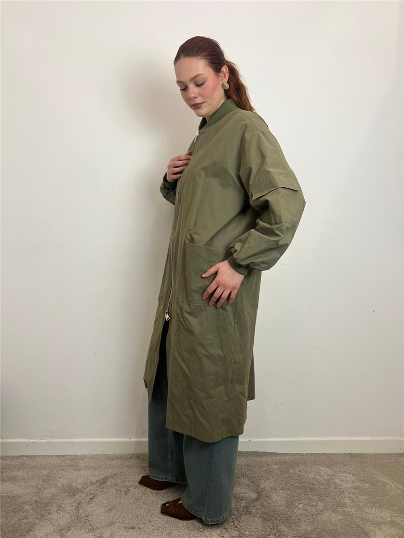 Bomber Over Lungo Colletto E Polsino A Costine - Philia Loft cod. D02N0056 main:sha1=b0dbdc7a8dce1e2c35ee331cd6193c1e2dc2059e