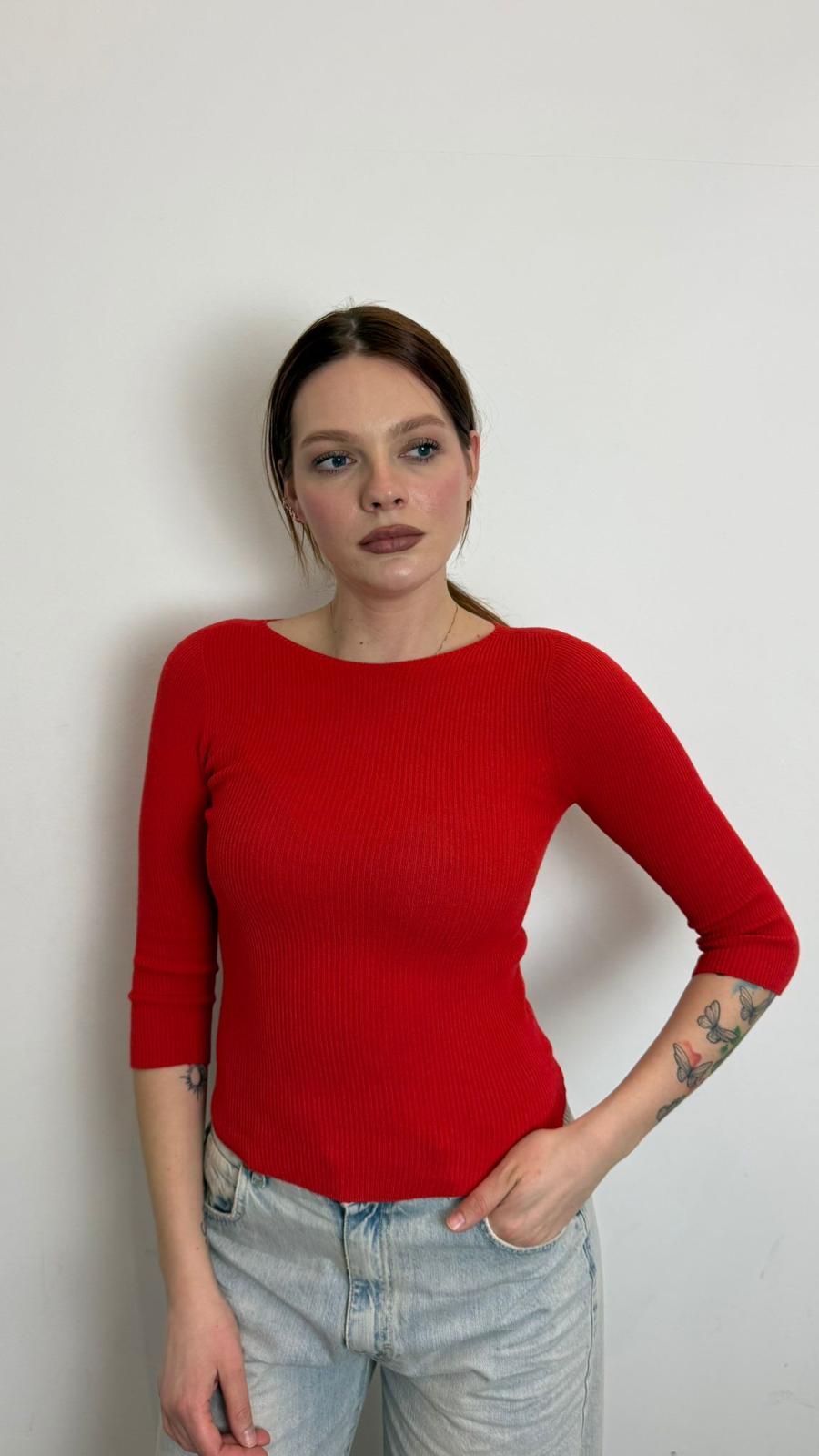 Maglia Costine Manica Trequarti - Vicolo cod. 7AB7075 main:sha1=e0efee45f6b59b271266307e2d317fce94f0bffa