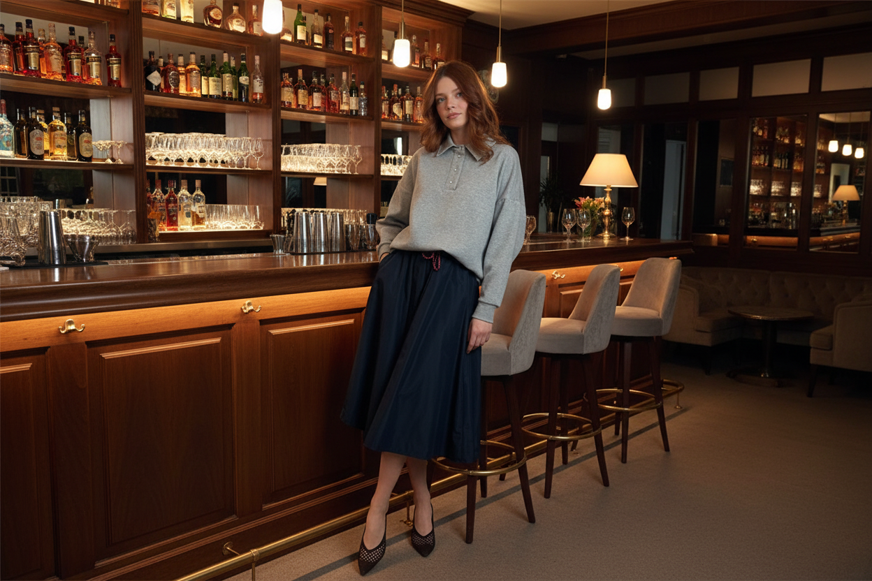 Gonna Midi In Tessuto Tecnico - Souvenir cod. D39N0759 main:sha1=fd0594782de13ce7c7ec12268ec68c012bb69aa4