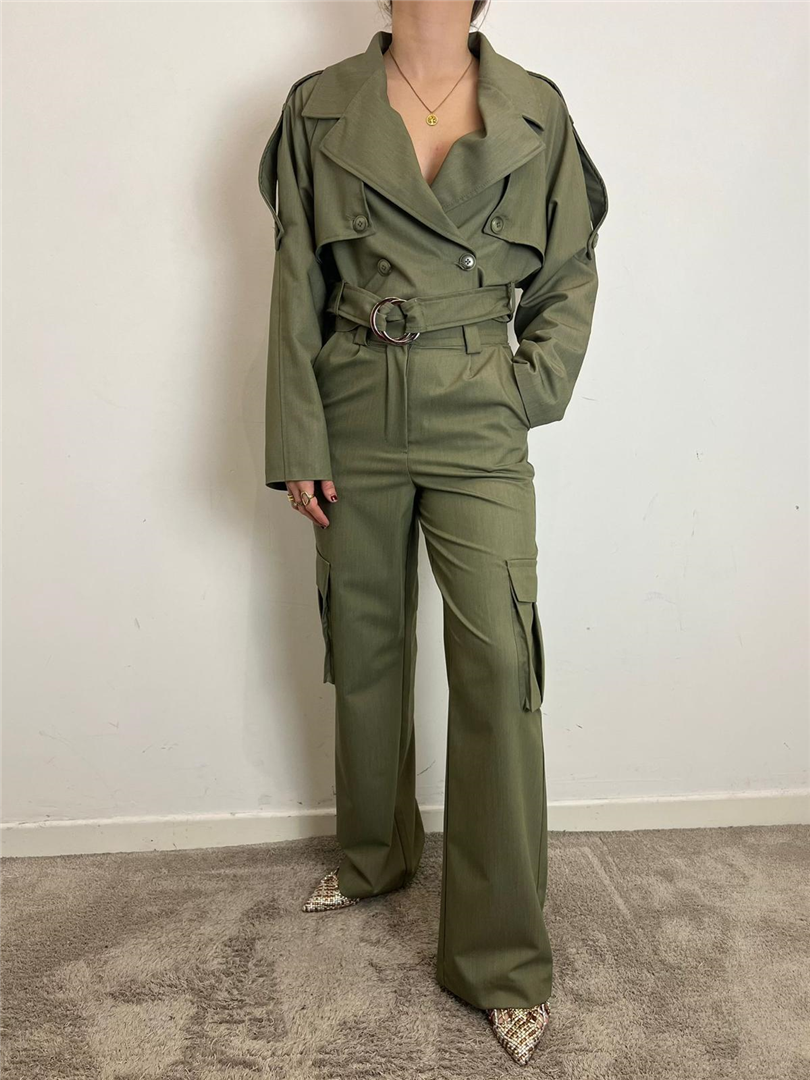 Giacca Crop Stile Trench Doppiopetto - Haveone cod. KMI_Q004 main:sha1=4cf17a03dac0997597ed1e2f33fe5996d144cadd