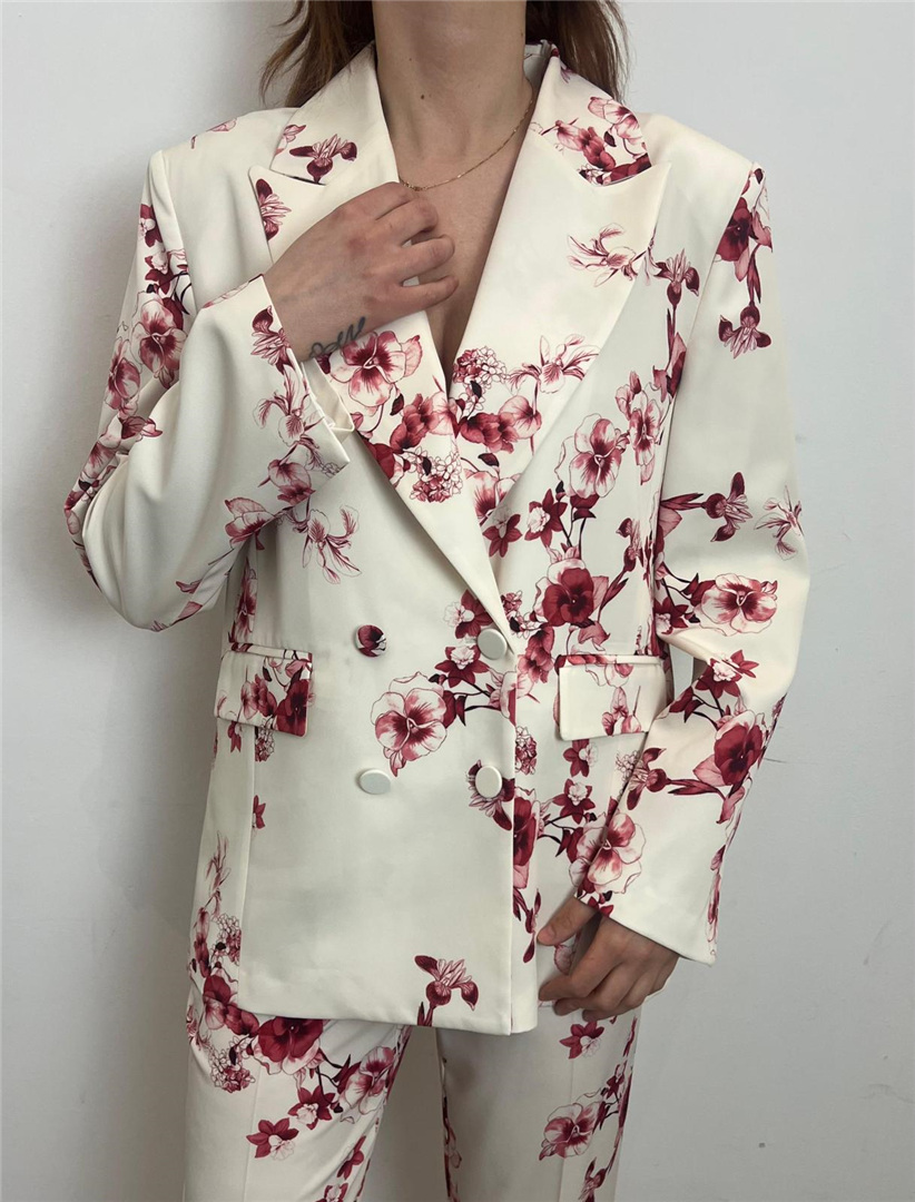 Blazer Doppiopetto Stampa Floreale Tasche Frontali - Imperial cod. JBO4LJE main:sha1=1960a262f443d30a74e36f4cce0612d4fe10656b