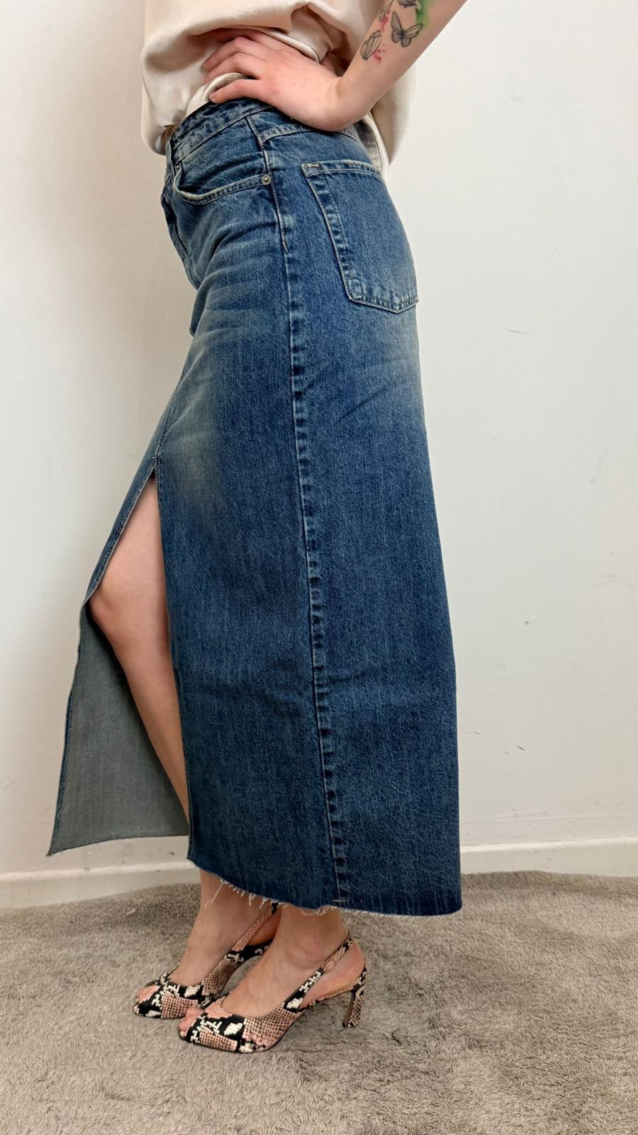 Gonna Denim Con Taglio Vivo E Spacco Frontale - Vicolo cod. DAB5005 main:sha1=ca79efbd1ceb699d7237758c768ac147e5390aab