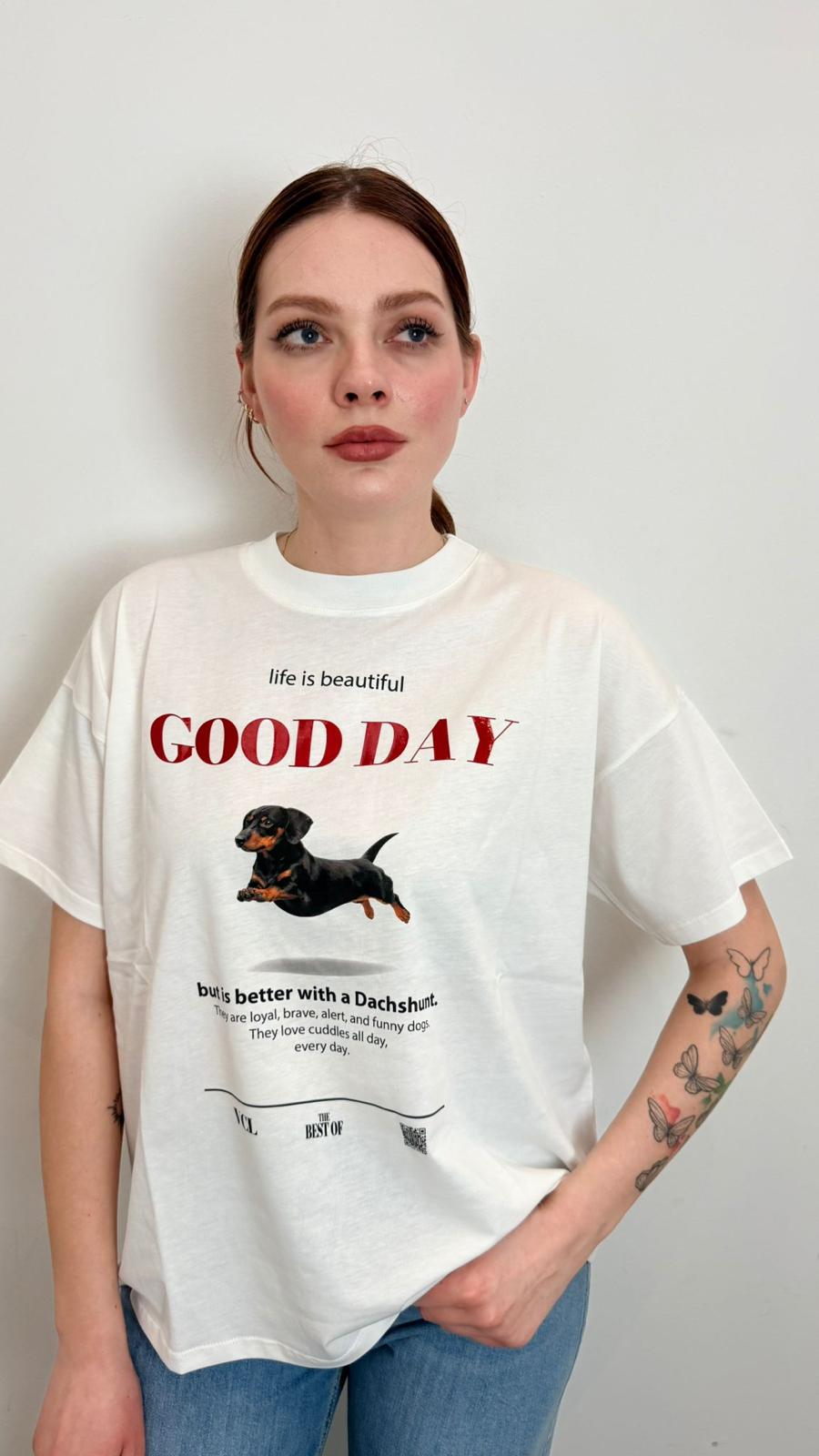 T Shirt Stampa Good Day - Vicolo cod. RAB0452 main:sha1=1f9936d53005bd738f5048bda3660580f8a970dd