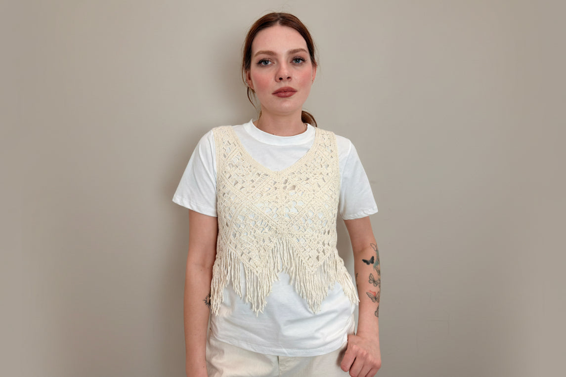 T Shirt Con Gilet In Crochet - Vicolo cod. TAB1418 main:sha1=fbe3f7ab6e68fda643ac05d4a2173683daf9921f