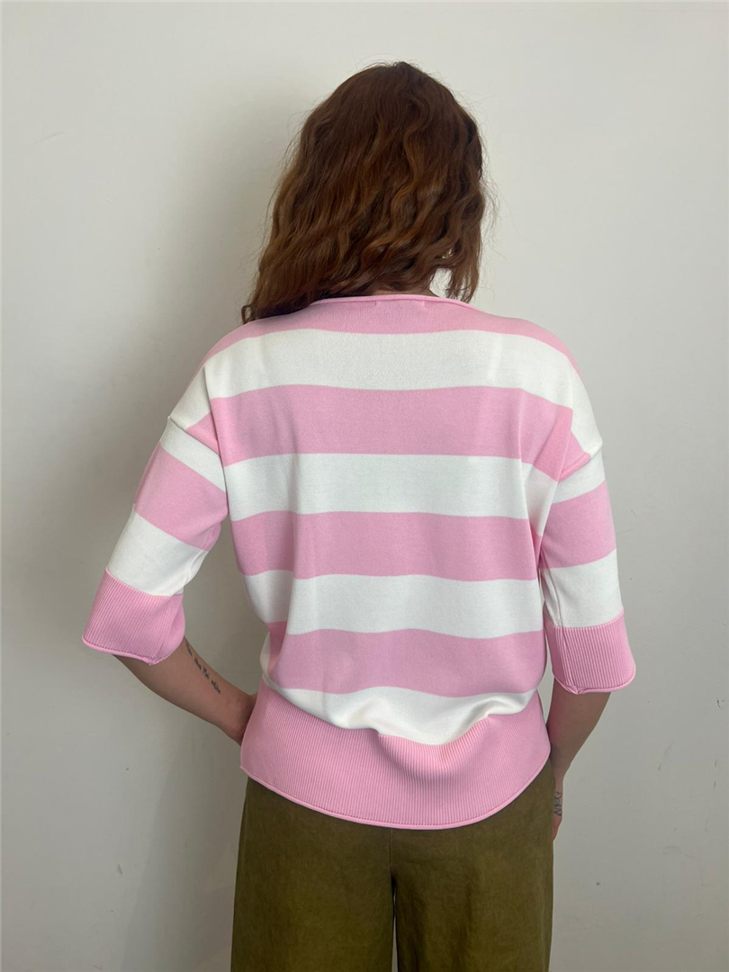 Maglia Girocollo A Righe Manica Trequarti - Please cod. M49779252 main:sha1=0cb497fbb134c59cf54f60dd70dfa0891e280d61