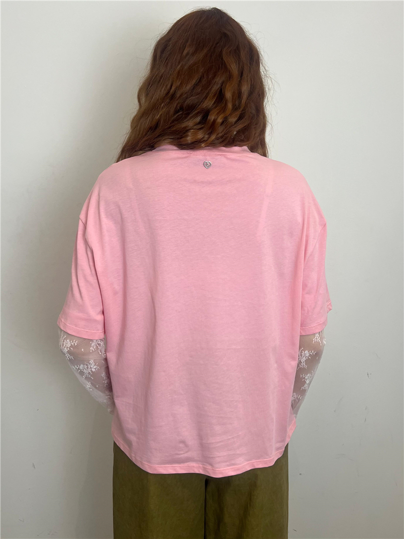 T Shirt Con Manicotti In Pizzo - Please cod. T0UZOP9000 main:sha1=5ee6823d639c5168243b6fc539e45c4cb174b5f6