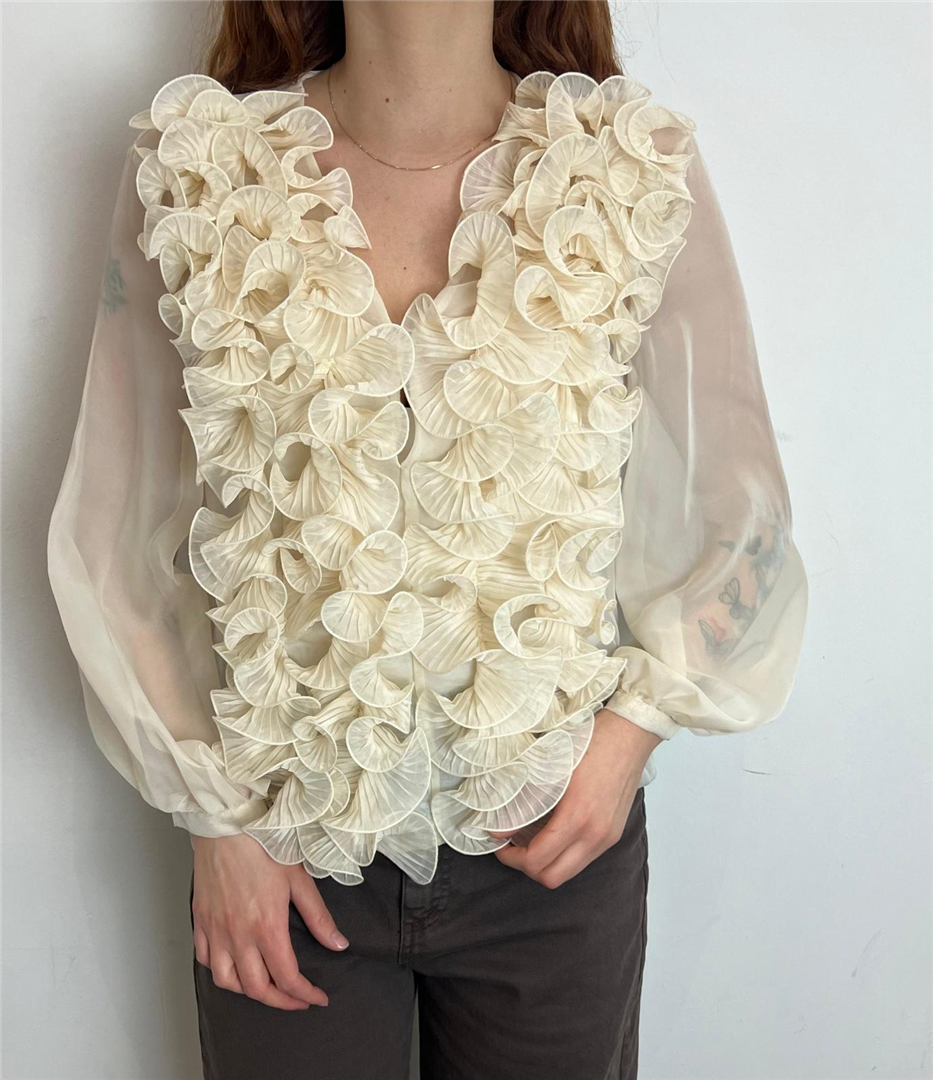 Blusa Con Rouches Frontali Scollo A V - Souvenir cod. T39R0692 main:sha1=0fde35f12a1dac6ff5cedeb5d7a474daf1e7ac6c