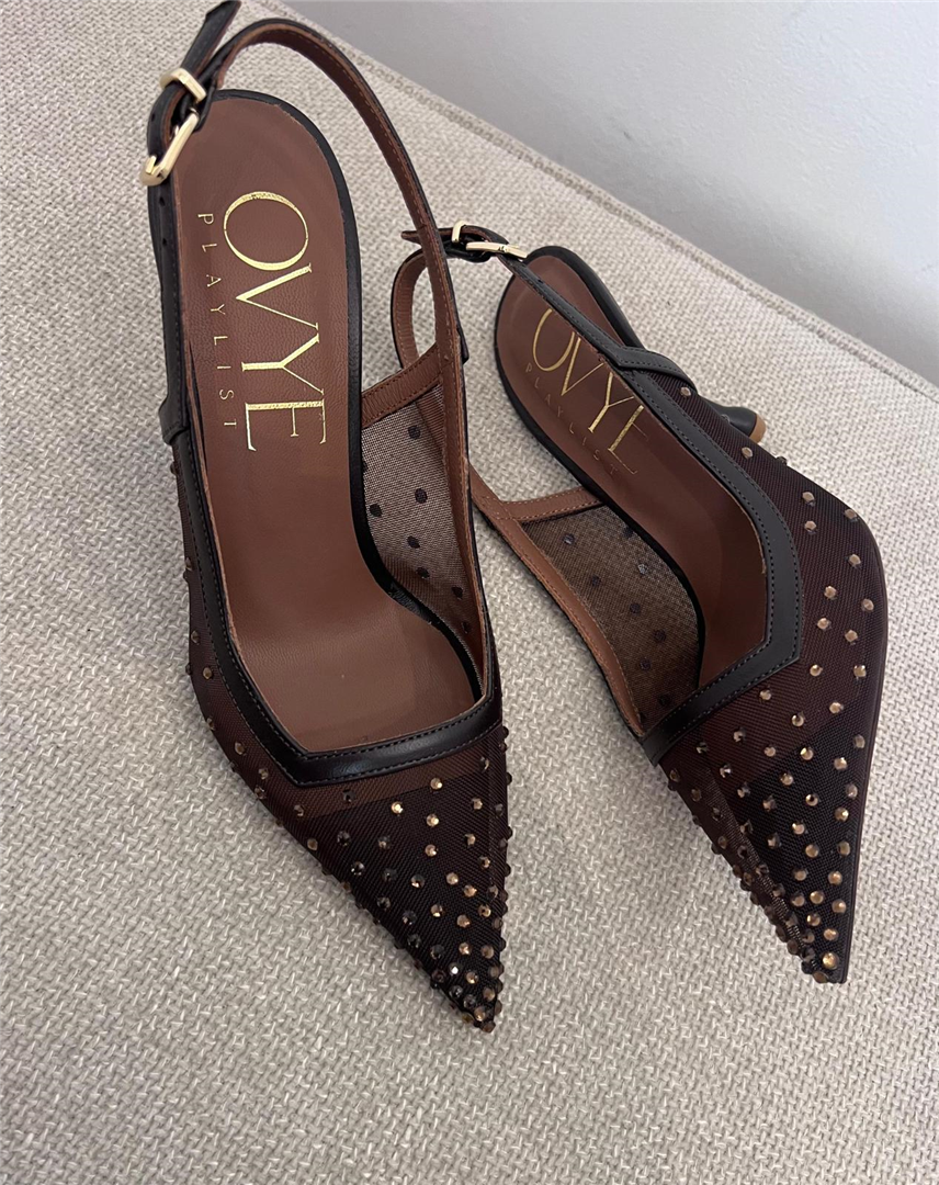 Decolletè In Tulle Con Cristalli Apllicati Tacco 10 - Ovye' cod. 26/EG2090RET main:sha1=1e3efbbb725d6a4658ef4b145c3da38784e11266