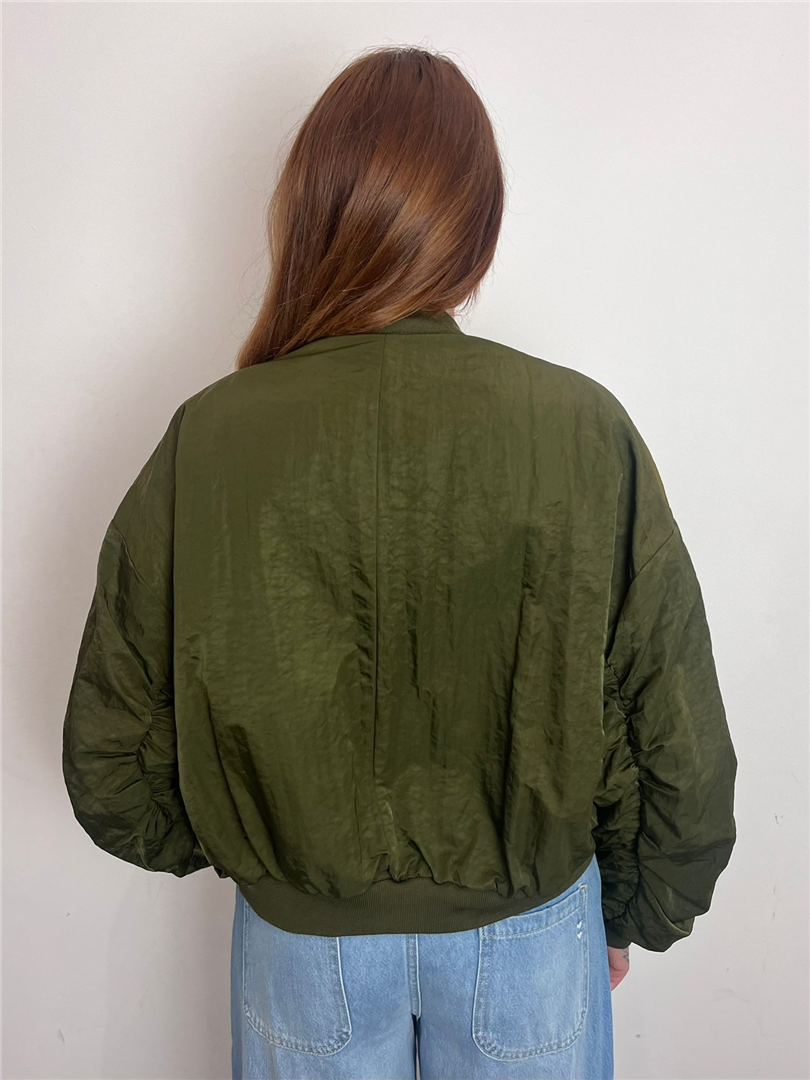 Bomber Corto Con Maniche Arricciate E Zip Frontale - Imperial cod. VHP8LBX main:sha1=02e1795269f252b892d3a96d2cfa0d19f44629f8