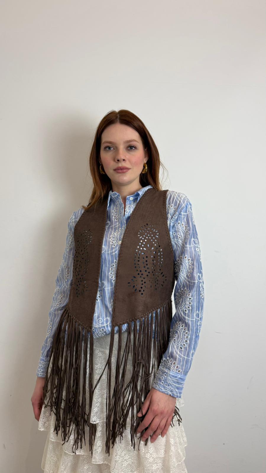 Gilet Ecosuede Con Frange - Vicolo cod. TAB1435 main:sha1=950b19213ffd3ee61c1578108efe15eec8b6206b
