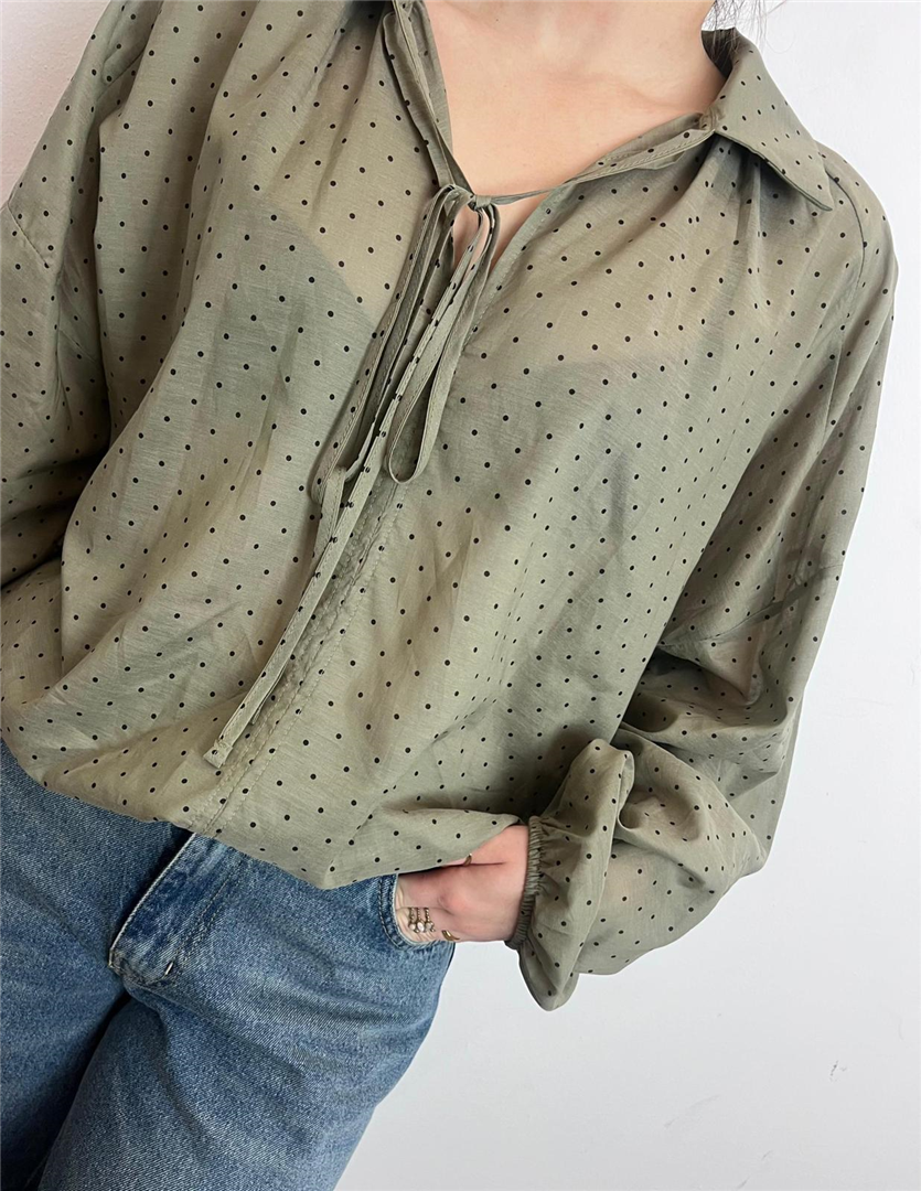 Blusa A Pois Con Elastico Con Elastico Sul Fondo - Souvenir cod. G39P0988 main:sha1=80cd3d0441b40e2535276811ce520c6dbf81ba27