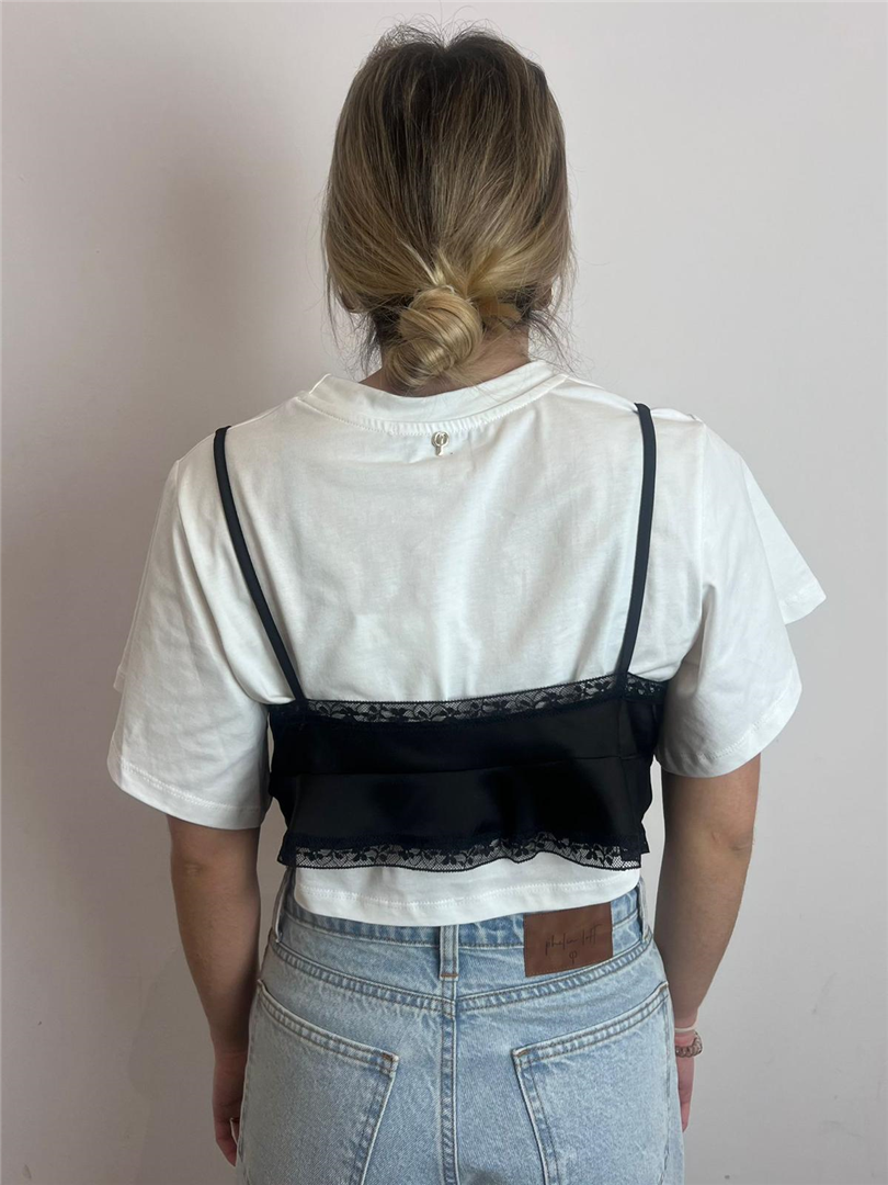 Tshirt Stampa Paris Con Top In Raso - Philia Loft cod. D02E0209 main:sha1=93b8619101aeea7999d0b19005831ae1b9952afc