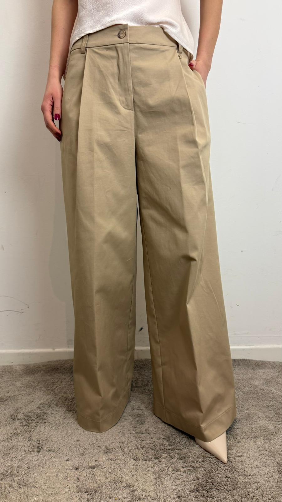 Pantalone Palazzo Con Pinces In Popeline - Philia Loft cod. A02N0044 main:sha1=8127e27019202a3aca231301e85c94d2d8172593