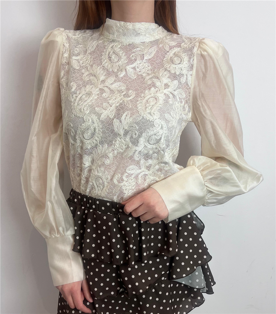 Blusa In Pizzo Maniche A Palloncino - Vicolo cod. TAB1641 main:sha1=cd475a90ab6c6c7d94849168180217d32d6def12