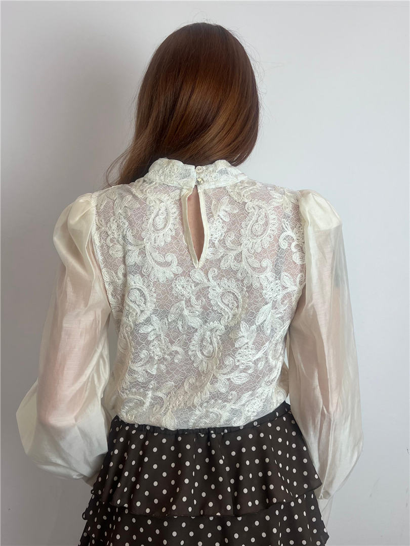 Blusa In Pizzo Maniche A Palloncino - Vicolo cod. TAB1641 main:sha1=1cc06525dfa3c85567a63e92eb68720bce097b43