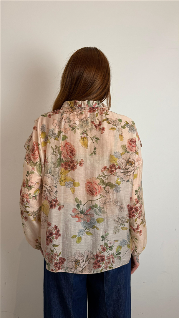 Camicia Con Rouches Fantasia Floreale - Souvenir cod. R39B1066 main:sha1=385369fc22ab896ccaa30dbae6bee5c321fdeee1