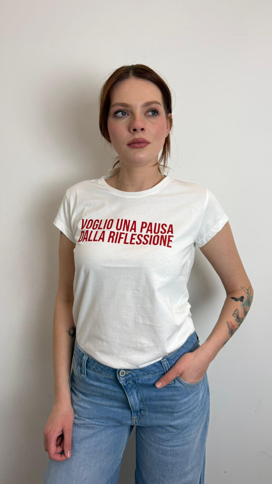 T Shirt Stampa Voglio Una Pausa Dalla Riflessione - Vicolo cod. RAB0633 main:sha1=635c52533ee49337843528d98f61ba39e625e90b