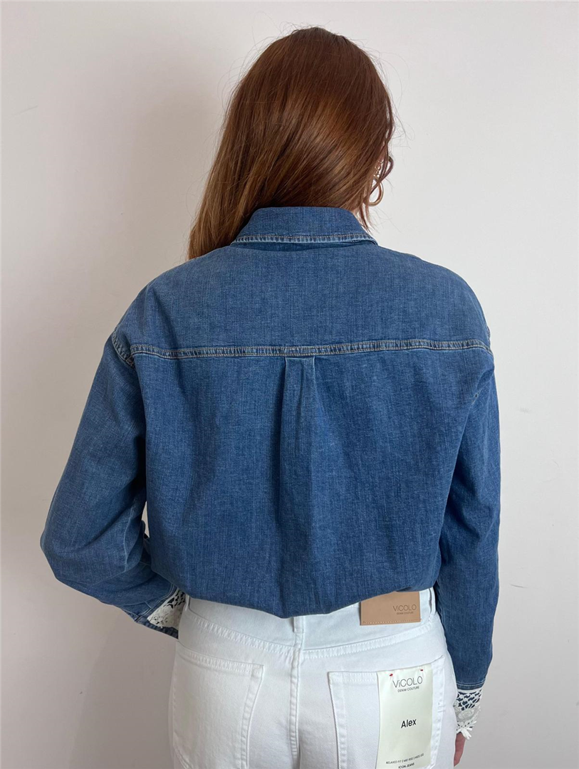 Camicia Denim Con Ricamo Sul Polsino - Vicolo cod. DAB5374 main:sha1=c1b7cdf11d416a5404c9bdeaa7cf196970adbb69