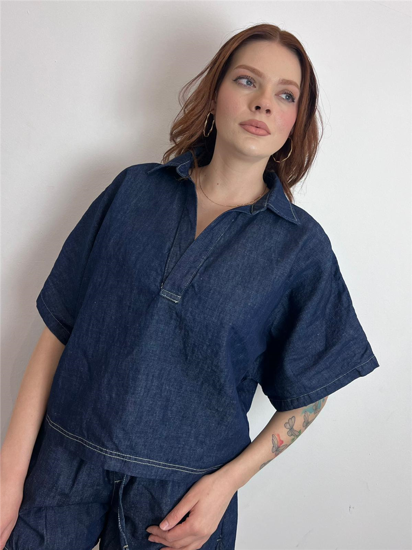 Blusa Denim Mezza Manica Linda - Vicolo cod. DAB5071 main:sha1=eeae4012e6ed9ff94a34828b91c280b0a924a88d