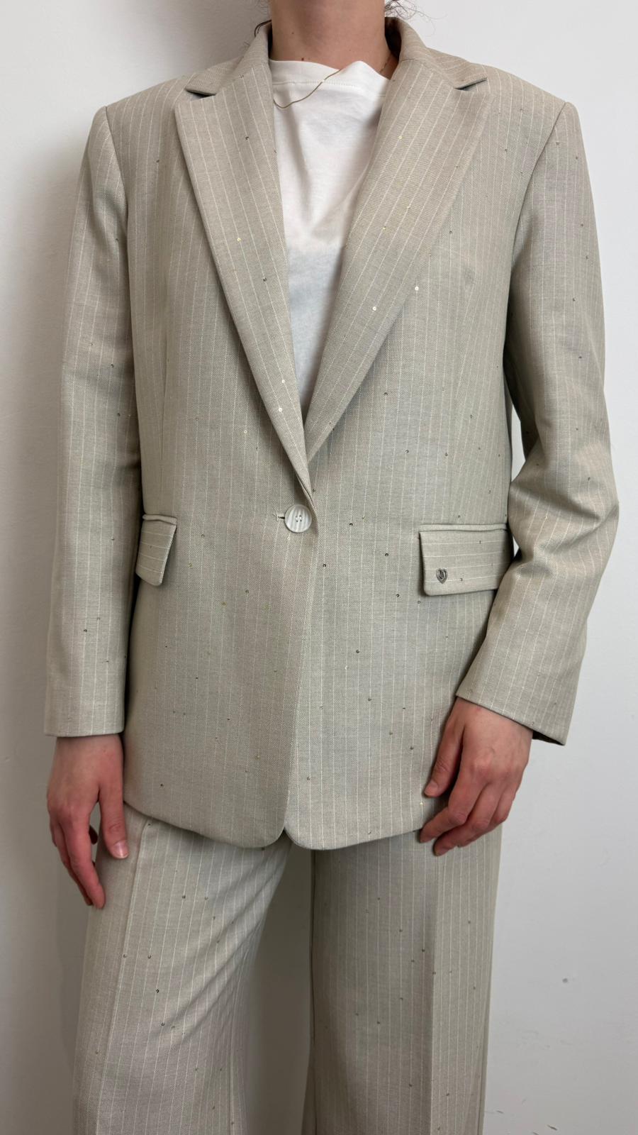 Blazer Over Gessato Con Paillettes - Please cod. J493TEVA main:sha1=ad19e2053aa129c52f83d643aecbbe670ecb9260