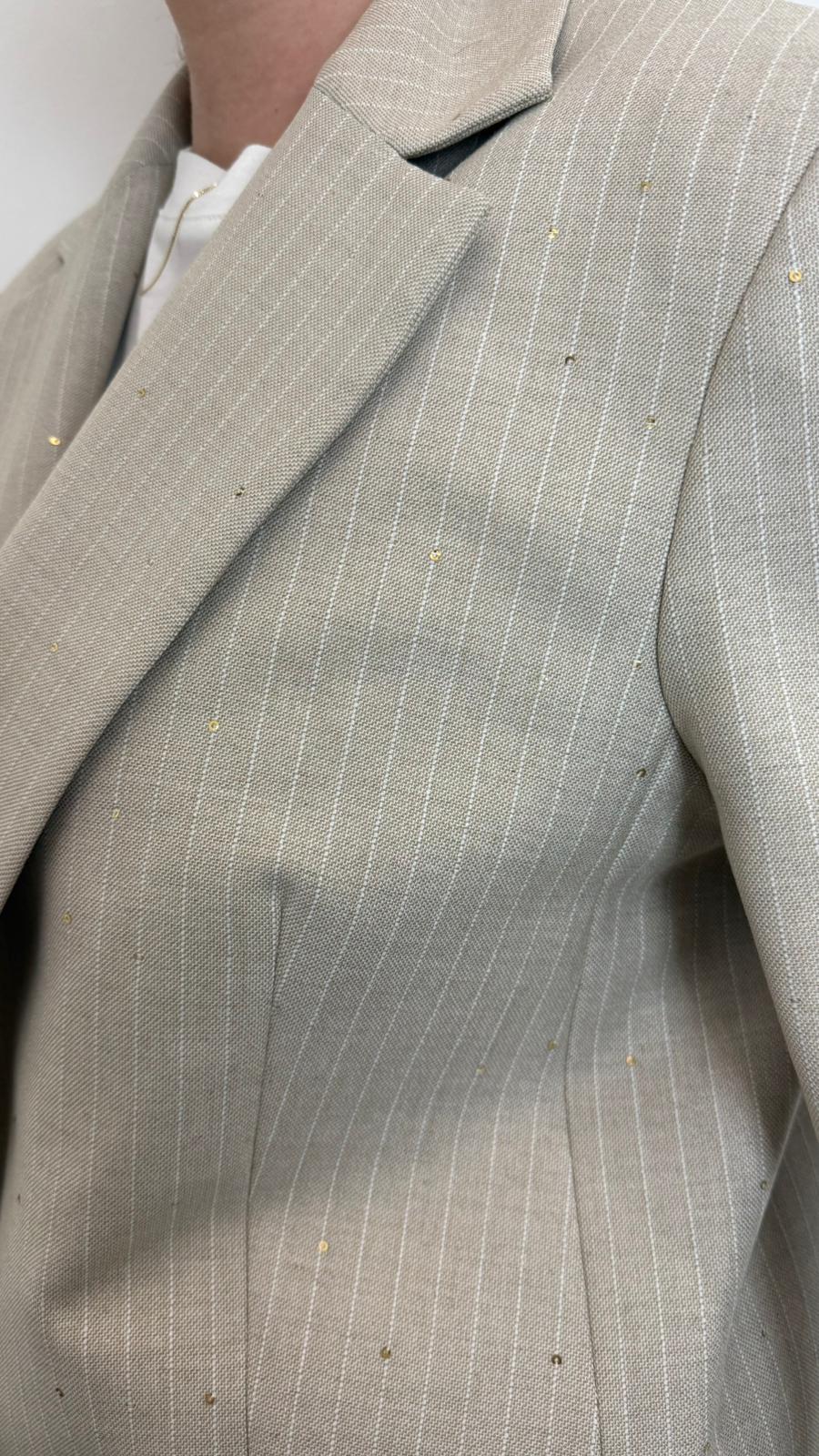 Blazer Over Gessato Con Paillettes - Please cod. J493TEVA main:sha1=b5c6dd14f24a85cfe50557e2033975de01da0372