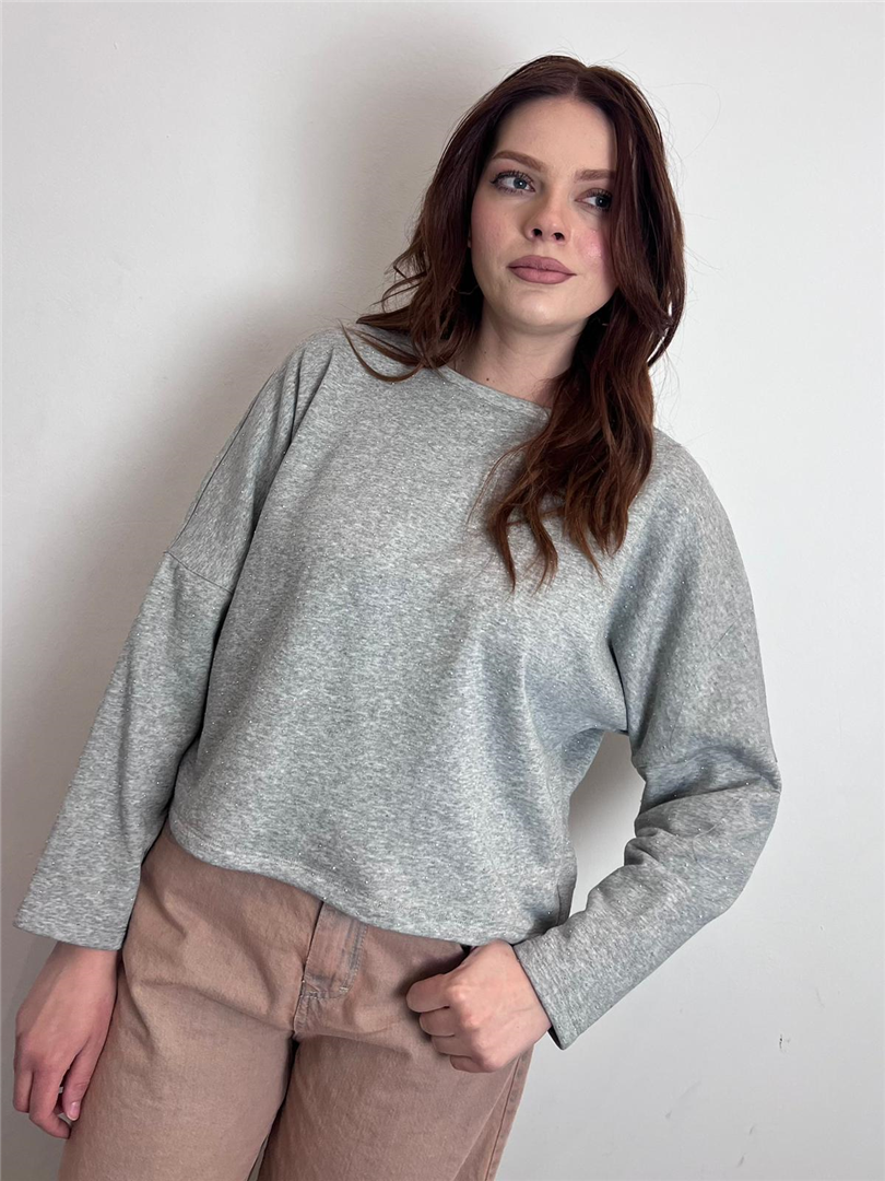 Felpa Garzata Crop Con Strass - Please cod. F0J1DRD000 main:sha1=c0f4014478610f7edb9dbf2ec30847b8159fdffb