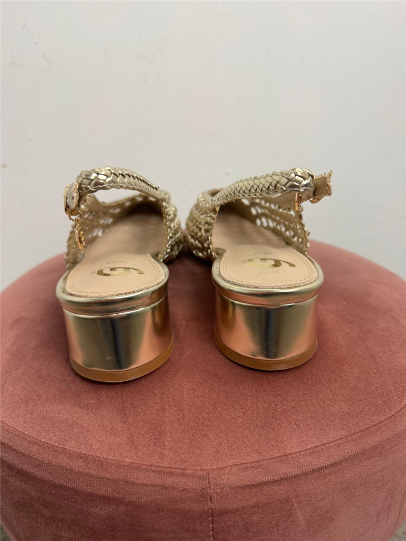 Slingback Lavorazione Intreccio Tacco Largo 3 - Gold&gold cod. GD407 main:sha1=85c7108036fae07603dac260892c384a9643a59c