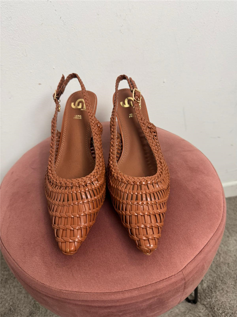 Slingback Lavorazione Intreccio Fitto Regolabile Tacco 7 - Gold&gold cod. GD403 main:sha1=5879662c71f8b9e7009b5f8ebbb89a7b825420e6