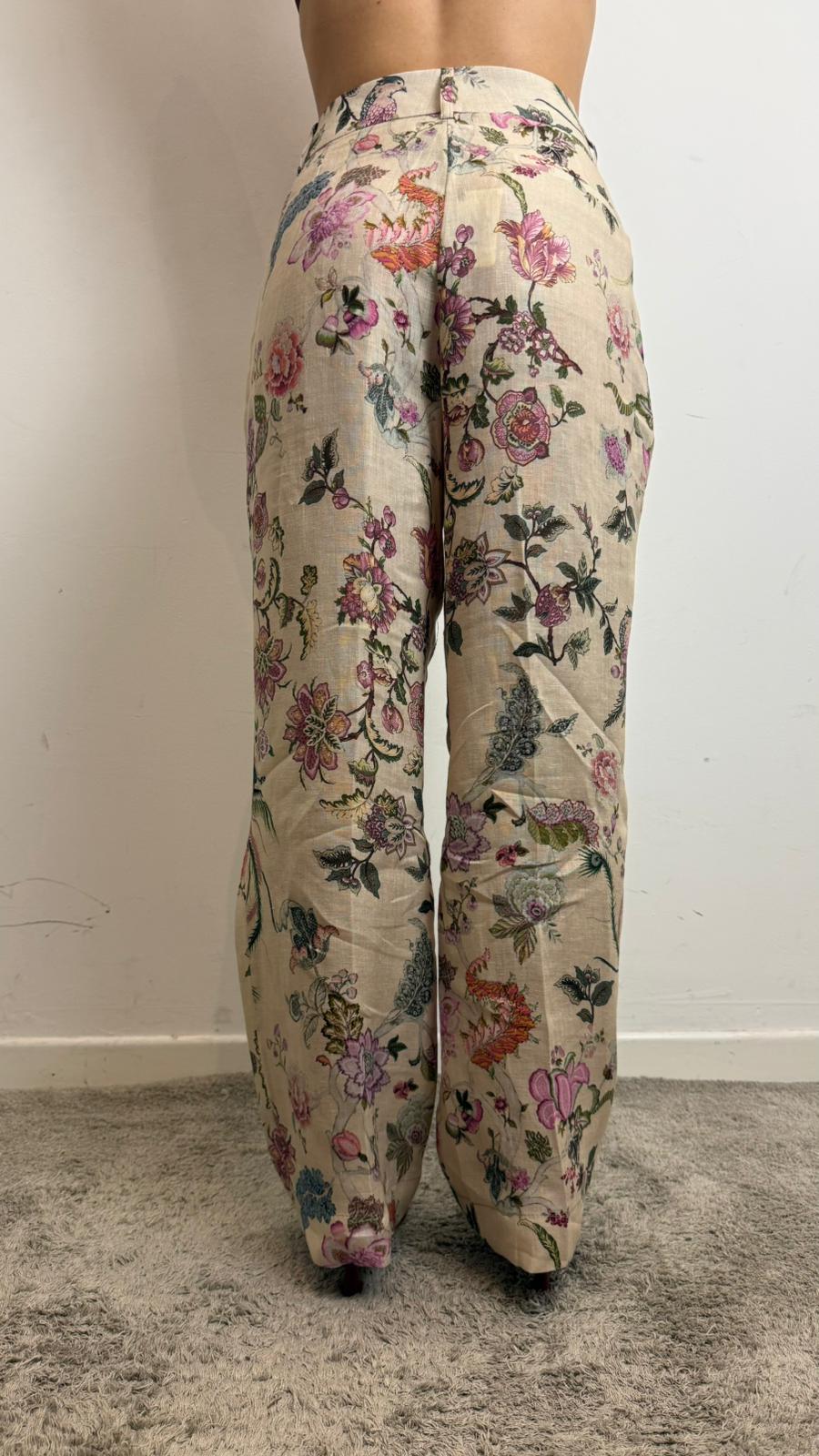 Pantalone Palazzo Fantasia Fiori 100% Lino - Vicolo cod. TAB1976 main:sha1=c7dd3797185f8cdc3499b209df3c96439b0f4435