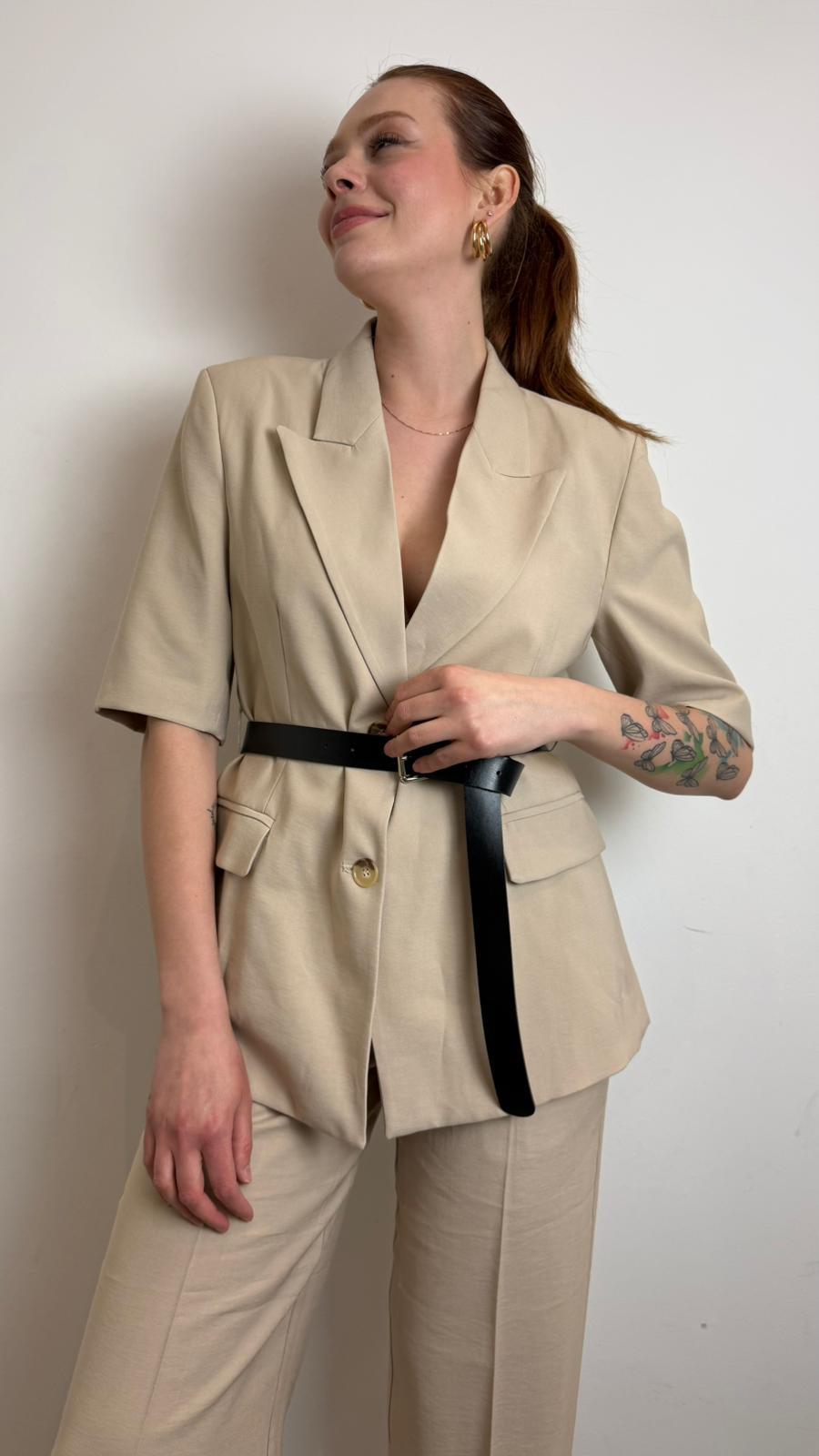 Blazer Mezza Manica Con Cintura - Vicolo cod. TAB1853 main:sha1=a410ed120aa003b42cadca03304d0bf8bffcfd05