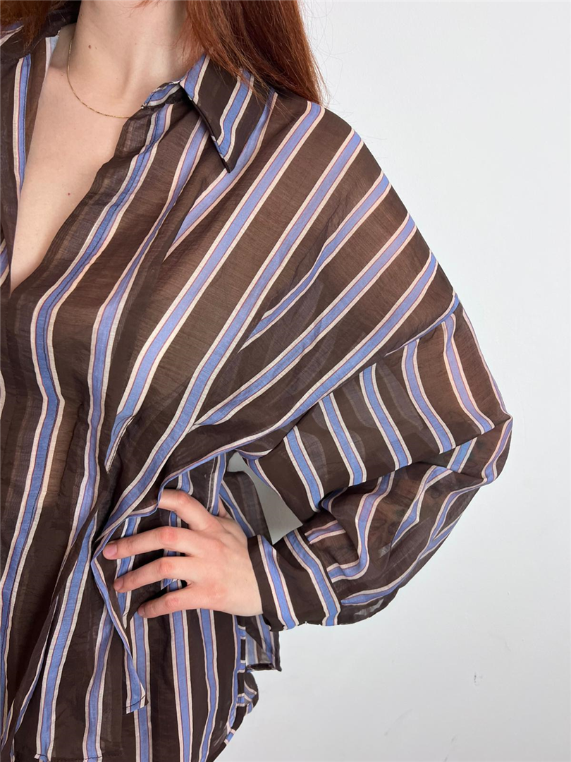 Camicia Over A Righe Con Elastico Sul Retro - Haveone cod. CVS_Q356 main:sha1=6c6dc3e9068489585653eeacdc63523abdea72bf