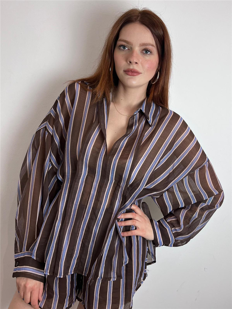 Camicia Over A Righe Con Elastico Sul Retro - Haveone cod. CVS_Q356 main:sha1=68134dc0cd50bf82de5c1ff6b694256d544d3e8d