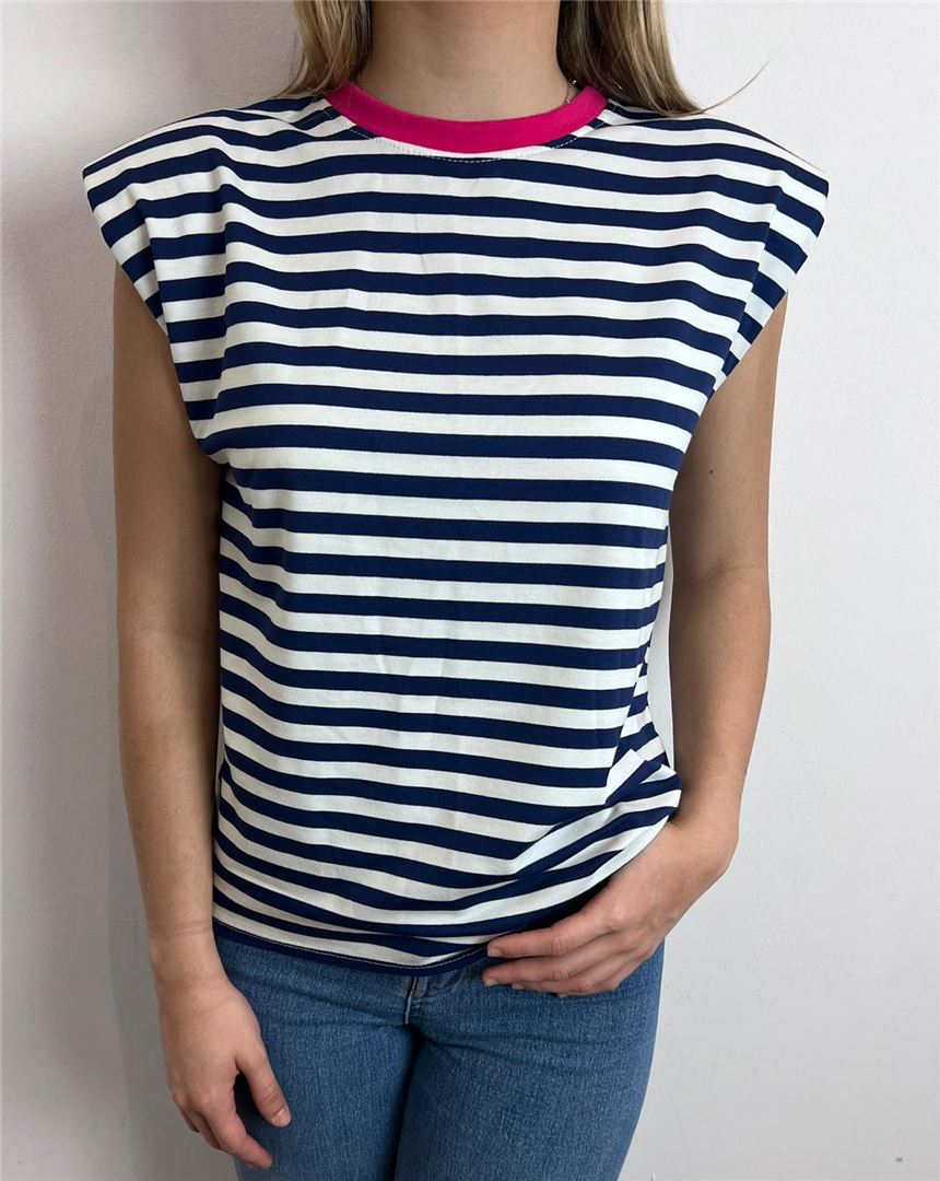 T Shirt Giromanica A Righe Con Spalline - Haveone cod. TSS_Q111 main:sha1=faa83ab02615f01a478ece63a4301c40a52fb0a8