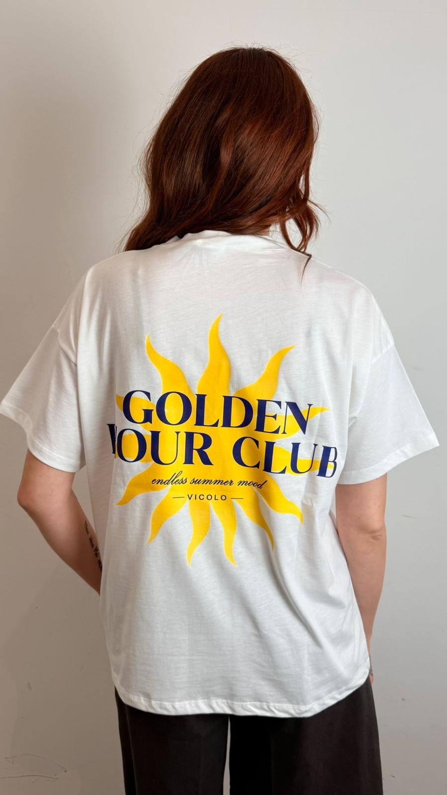 T Shirt Stampa Golden Hour Club - Vicolo cod. RAB0822 main:sha1=c0934f031befece9306369c7c978bead872b3af4