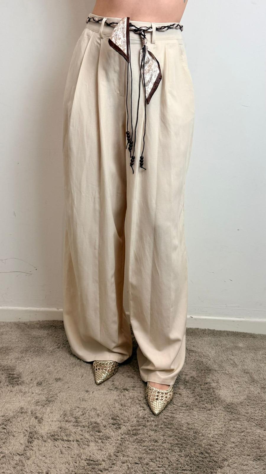 Pantalone Palazzo Con Pinces Elastico Sul Retro E Cintura Bandana - Vicolo cod. TAB2161 main:sha1=1567b1f62f4fa1ccef2c4daddf398a3eb49b150f