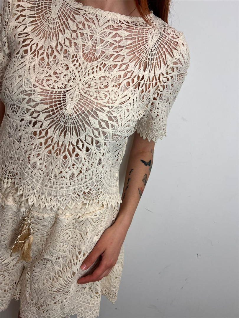 T Shirt Crop Macramè - Haveone cod. RMA_Q109 main:sha1=004c7c303b1c63d68b7a2b302f1fee437643c628