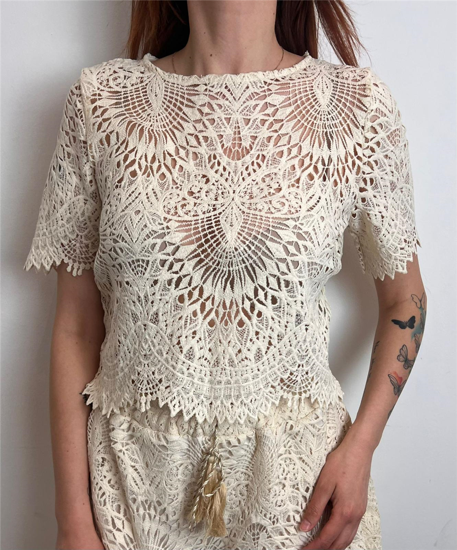 T Shirt Crop Macramè - Haveone cod. RMA_Q109 main:sha1=077a9875c5e9e16dbdef2566f2337fe6178540d0