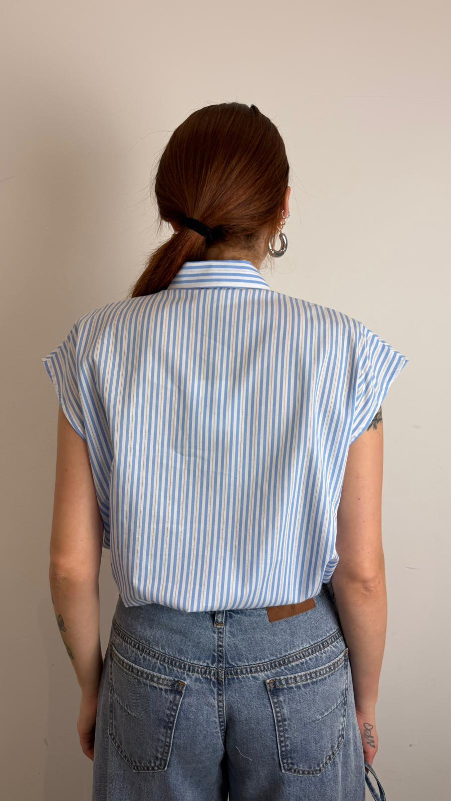 Camicia A Righe Giromanica Con Elastico Sul Fondo - Vicolo cod. TAB2349 main:sha1=fb69e8aaf321c73225fe5fe97665ed2b8b2aa67b