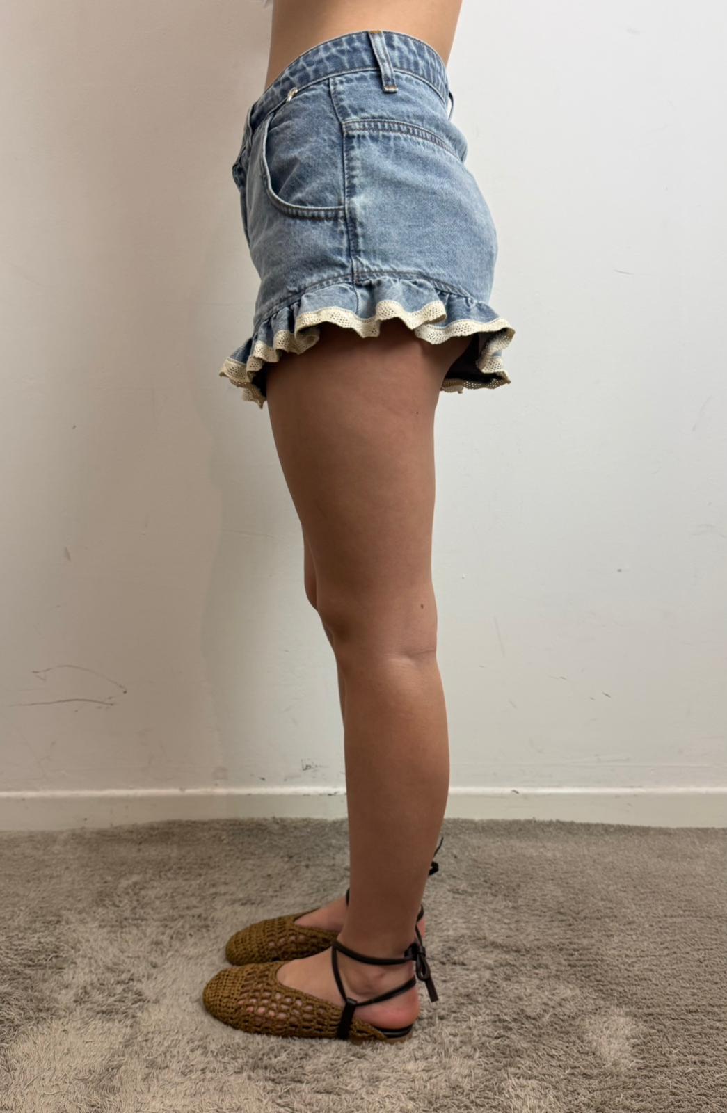 Shorts Denim Con Applicazioni Pizzo - Philia Loft cod. D02E1123 main:sha1=8b68e39efa13ab1b8cf99fb28a76e9d09dc3ac7f