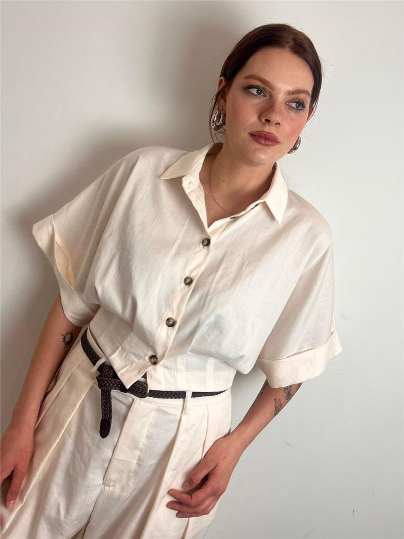 Camicia Crop Con Elastico Sul Retro - Vicolo cod. TAB2272 main:sha1=ead521e664d2163ba6d065c8e39b234239b084a2