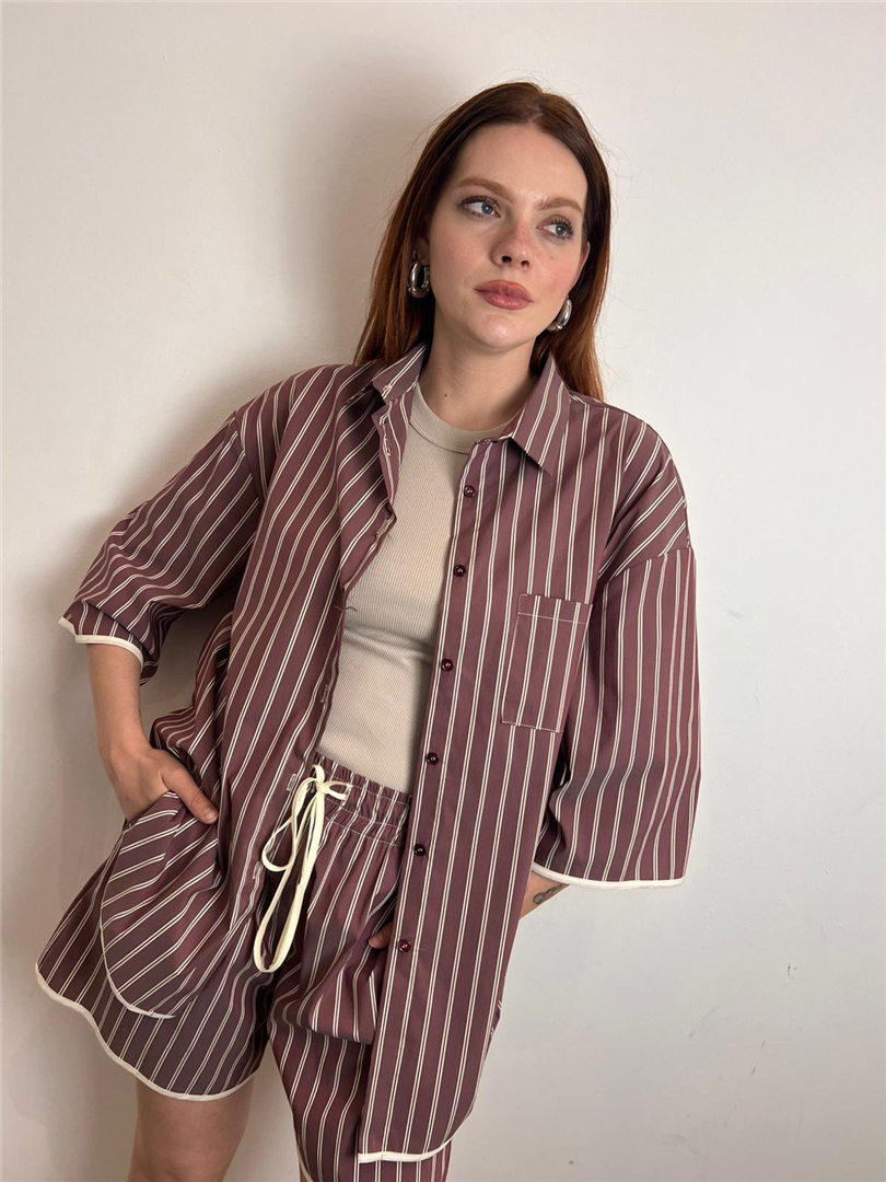 Camicia Over A Righe Con Profilo A Contrasto - Vicolo cod. TAB2324 main:sha1=e3e235da22f13ab52445f48af4e0d5954154944c